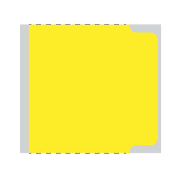 Intravenous Bag Labels, Thermal Notched, 3" core, 3" x 3", Yellow